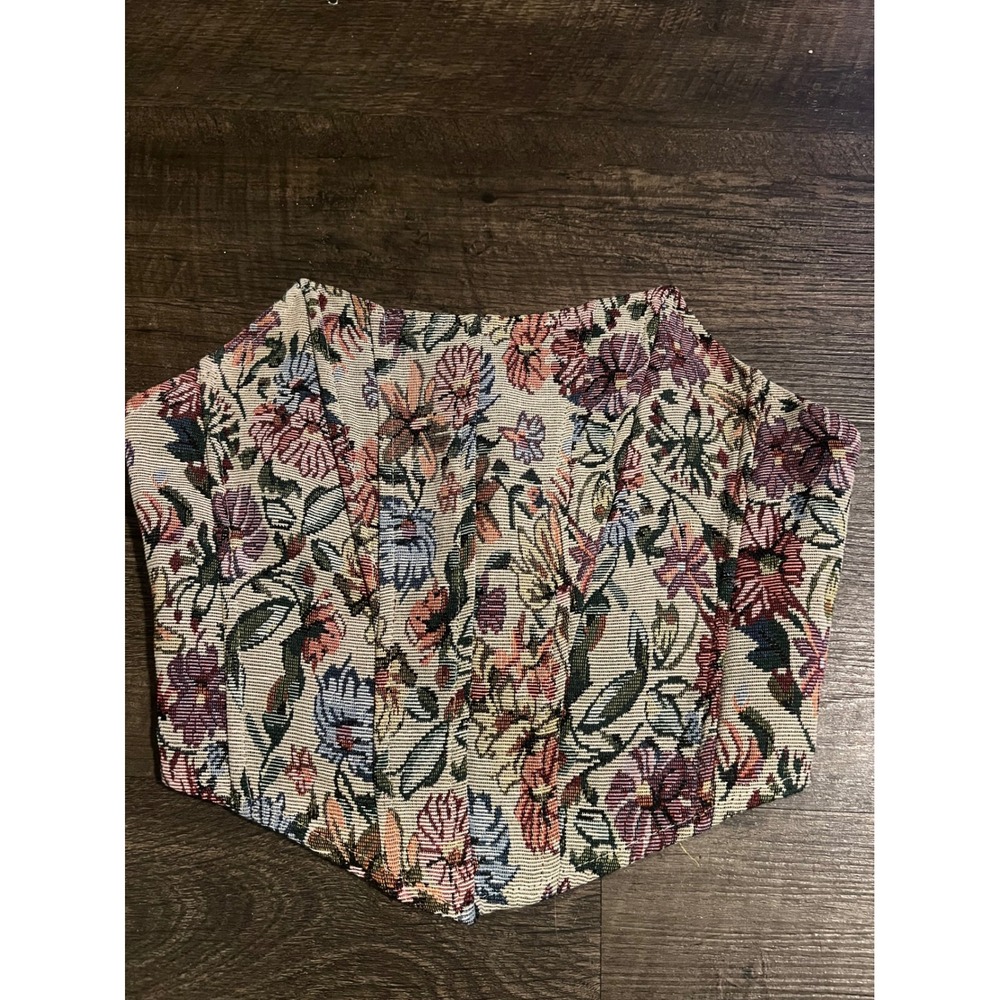 Unbranded Women Corset Top Tapestry Floral Multicolor Large